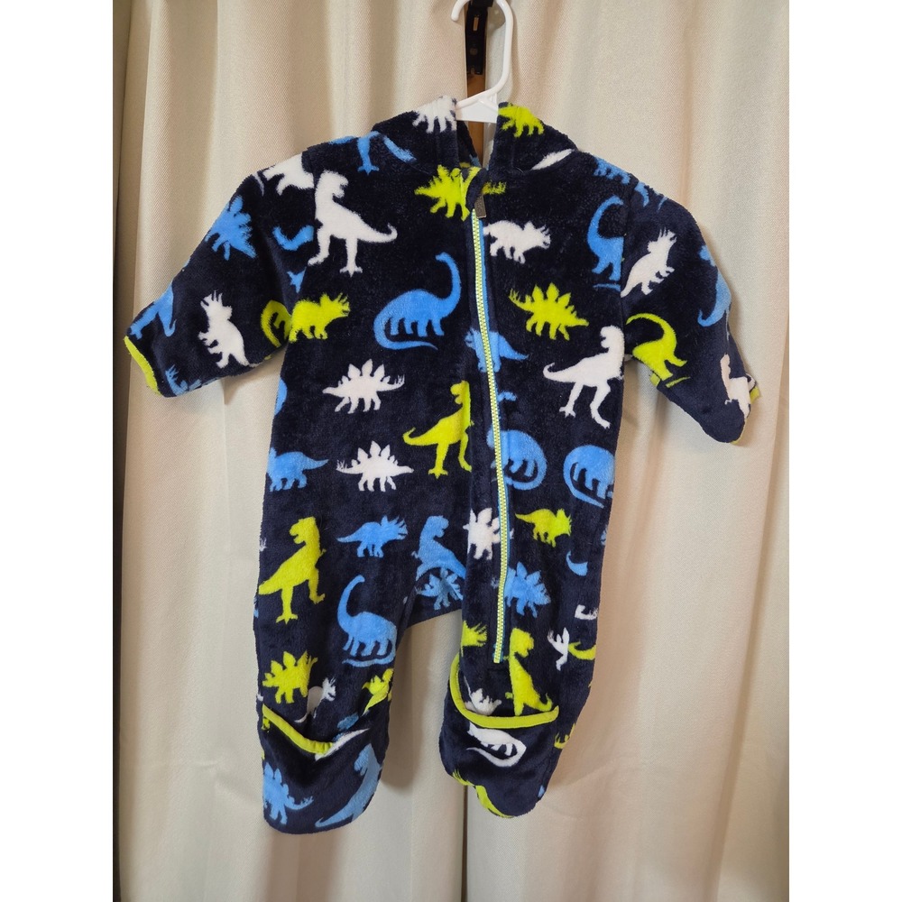 Hatley Baby Boys Navy Blue Dinosaur Fleece Hooded Pram Suit 12-18M